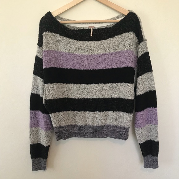 Free People Sweaters - FREE PEOPLE Candy Land Striped Sweater Sz M